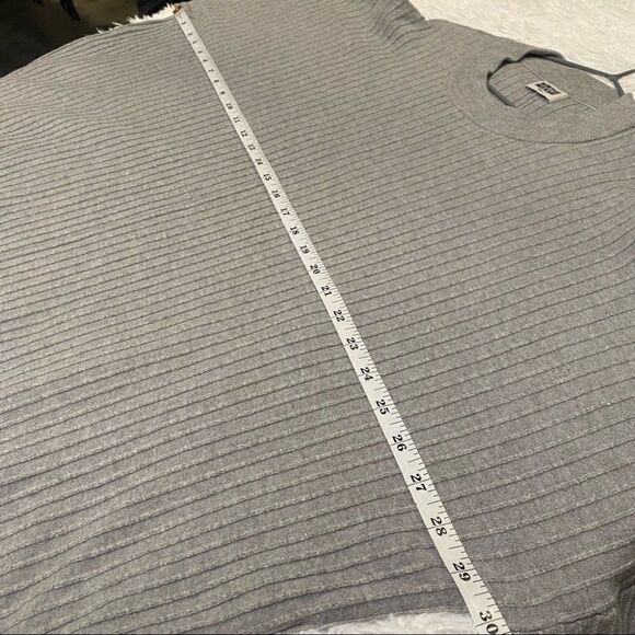 MTWTFSS Weekday Ribbed Crew Neck Long Sleeve Pullover Sweater in Gray Small - Picture 2 of 7